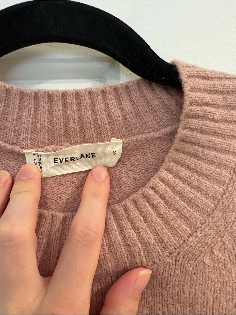 Everlane Cocoon Crew in Plush Cotton Dusty Rose